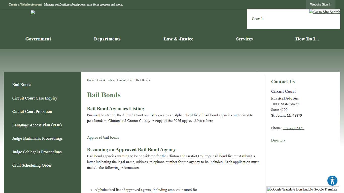 Bail Bonds Clinton County, MI