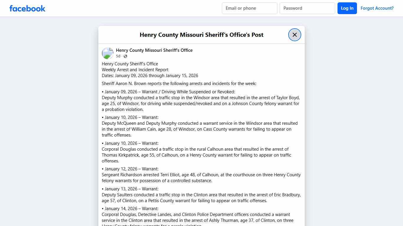 Henry County... - Henry County Missouri Sheriff's Office Facebook