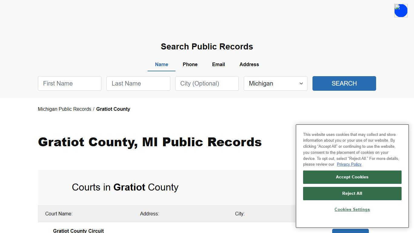 Gratiot County, MI Public Court, Arrest and Inmate Records - ThePublicIndex